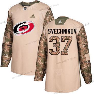 Adidas Carolina Hurricanes #37 Andrei Svechnikov Camo Autentické 2017 Veterans Day Sešitý NHL dres – Pánské