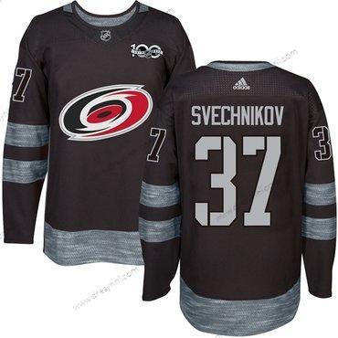 Adidas Carolina Hurricanes #37 Andrei Svechnikov Černá 1917-2017 100th Výročí Sešitý NHL dres – Pánské