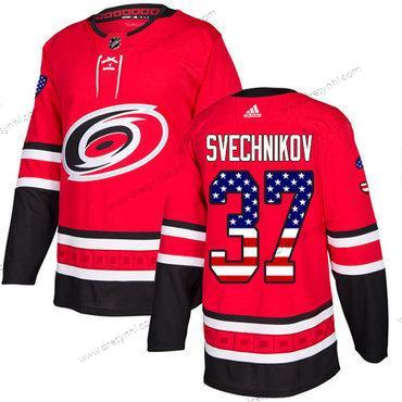 Adidas Carolina Hurricanes #37 Andrei Svechnikov Červené Domácí dres Autentické USA Flag Sešitý NHL dres – Pánské