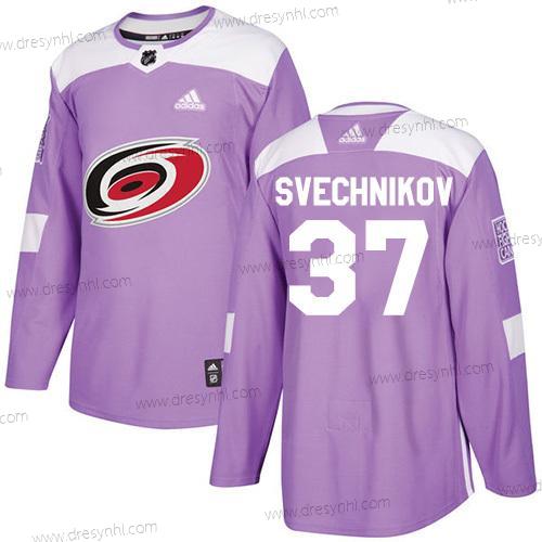 Adidas Carolina Hurricanes #37 Andrei Svechnikov Nachový Autentické Bojuje proti rakovině Sešitý NHL dres – Pánské