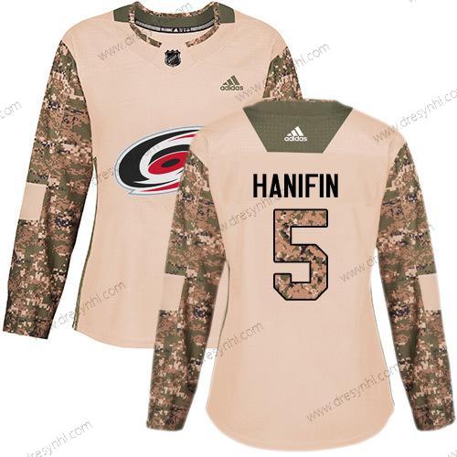 Adidas Carolina Hurricanes #5 Noah Hanifin Camo Autentické 2017 Veterans Day Sešitý NHL dres – Dámské