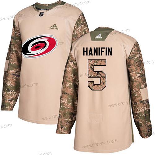 Adidas Carolina Hurricanes #5 Noah Hanifin Camo Autentické 2017 Veterans Day Sešitý NHL dres – Juniorské