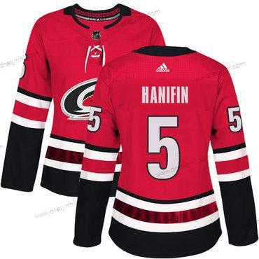 Adidas Carolina Hurricanes #5 Noah Hanifin Červené Domácí dres Autentické Sešitý NHL dres – Dámské