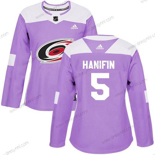 Adidas Carolina Hurricanes #5 Noah Hanifin Nachový Autentické Bojuje proti rakovině Sešitý NHL dres – Dámské