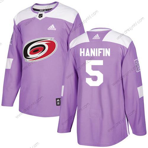 Adidas Carolina Hurricanes #5 Noah Hanifin Nachový Autentické Bojuje proti rakovině Sešitý NHL dres – Juniorské