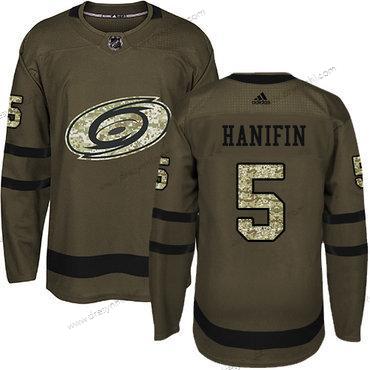 Adidas Carolina Hurricanes #5 Noah Hanifin Zelená Salute to Service Sešitý NHL dres – Juniorské