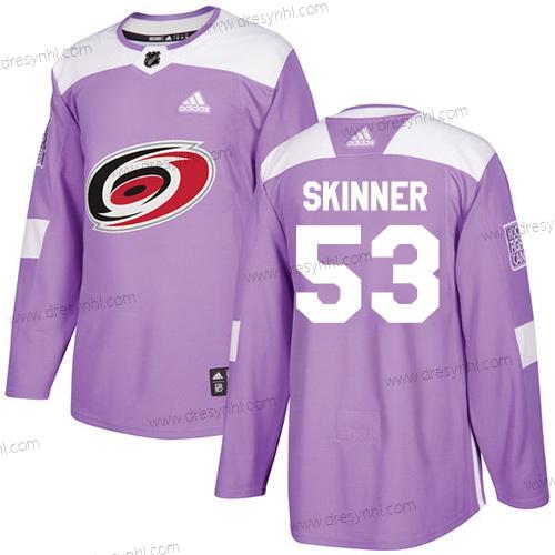 Adidas Carolina Hurricanes #53 Jeff Skinner Nachový Autentické Bojuje proti rakovině Sešitý NHL dres – Juniorské