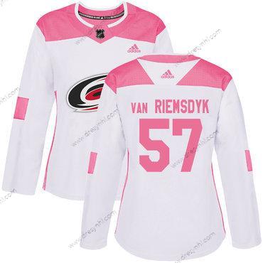 Adidas Carolina Hurricanes #57 Trevor Van Riemsdyk Bílý Růžový Autentické Sešitý NHL dres – Dámské