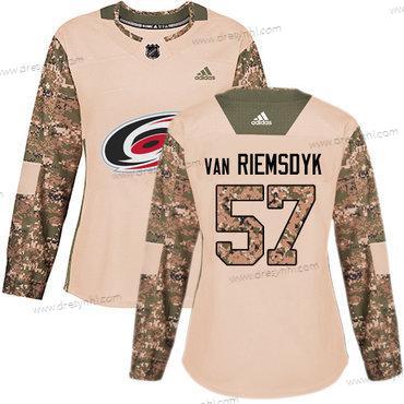 Adidas Carolina Hurricanes #57 Trevor Van Riemsdyk Camo Autentické 2017 Veterans Day Sešitý NHL dres – Dámské