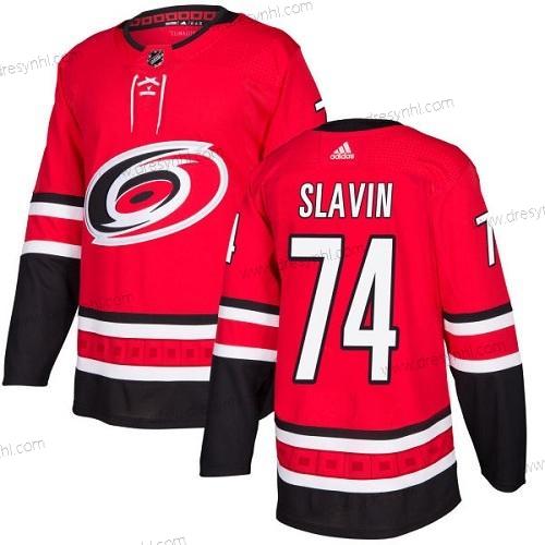 Adidas Carolina Hurricanes #74 Jaccob Slavin Červené Domácí dres Autentické Sešitý NHL dres – Pánské