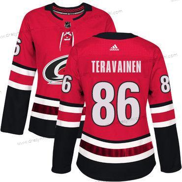 Adidas Carolina Hurricanes #86 Teuvo Teravainen Červené Domácí dres Autentické Sešitý NHL dres – Dámské