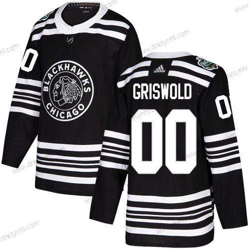 Adidas Chicago Blackhawks #00 Clark Griswold Černá Autentické 2019 Zimní Klasický Sešitý NHL dres – Pánské