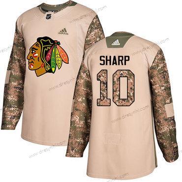 Adidas Chicago Blackhawks #10 Patrick Sharp Camo Autentické 2017 Veterans Day Sešitý NHL dres – Juniorské