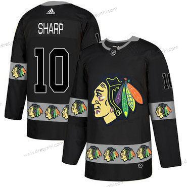 Adidas Chicago Blackhawks #10 Patrick Sharp Černá Tým Logos dres – Pánské