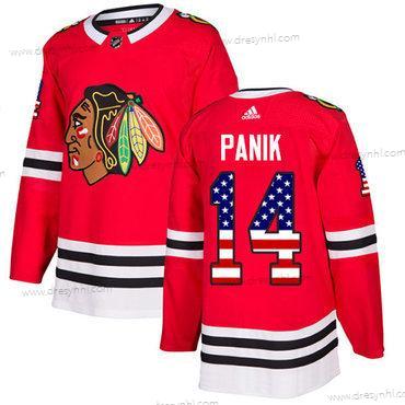 Adidas Chicago Blackhawks #14 Richard Panik Červené Domácí dres Autentické USA Flag Sešitý NHL dres – Juniorské