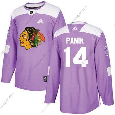 Adidas Chicago Blackhawks #14 Richard Panik Nachový Autentické Bojuje proti rakovině Sešitý NHL dres – Juniorské