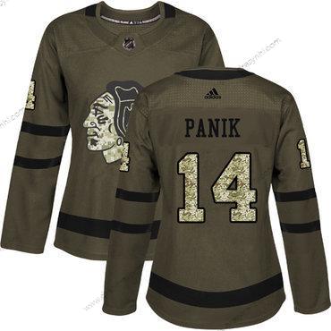 Adidas Chicago Blackhawks #14 Richard Panik Zelená Salute to Service Sešitý NHL dres – Dámské