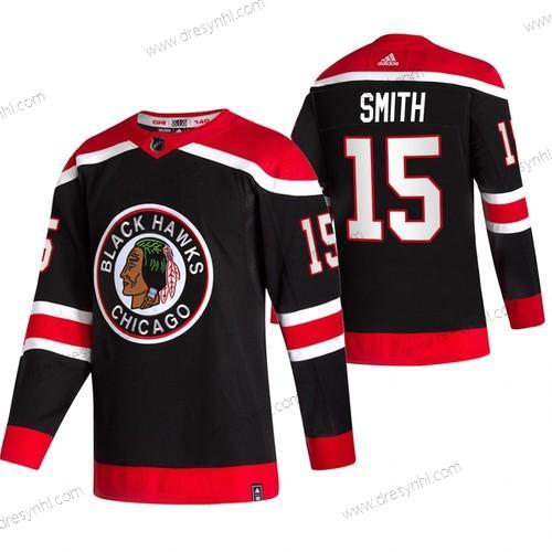 Adidas Chicago Blackhawks #15 Zack Smith Černá 2020-21 Obrácený Retro Náhradní NHL dres – Pánské