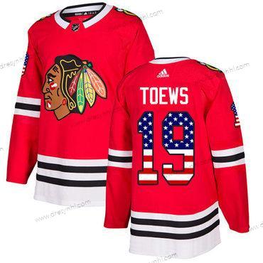 Adidas Chicago Blackhawks #19 Jonathan Toews Červené Domácí dres Autentické USA Flag Sešitý NHL dres – Juniorské