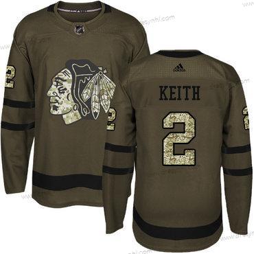 Adidas Chicago Blackhawks #2 Duncan Keith Zelená Salute to Service Sešitý NHL dres – Juniorské