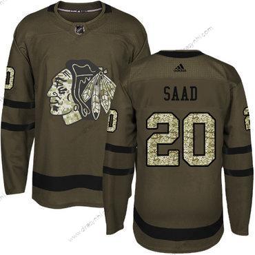 Adidas Chicago Blackhawks #20 Brandon Saad Zelená Salute to Service Sešitý NHL dres – Juniorské