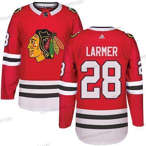 Adidas Chicago Blackhawks #28 Steve Larmer Červené Domácí dres Autentické Sešitý NHL dres – Pánské