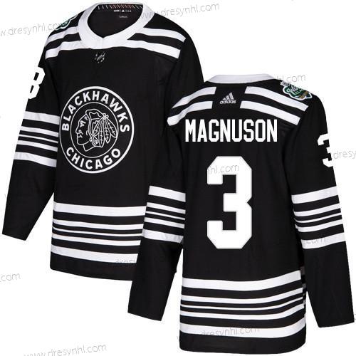 Adidas Chicago Blackhawks #3 Keith Magnuson Černá Autentické 2019 Zimní Klasický Sešitý NHL dres – Pánské