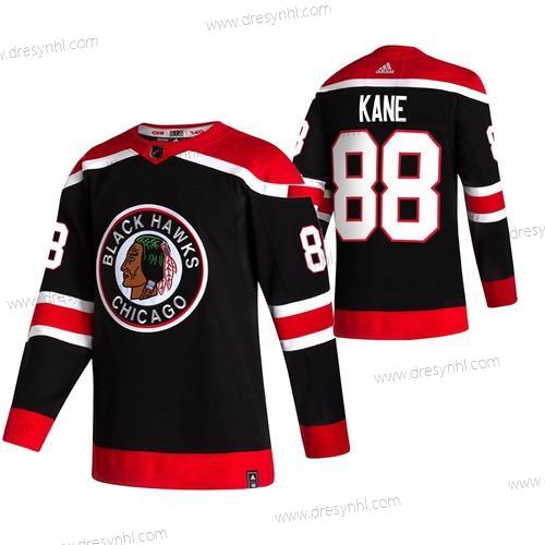 Adidas Chicago Blackhawks #88 Patrick Kane Černá 2020-21 Obrácený Retro Náhradní NHL dres – Pánské