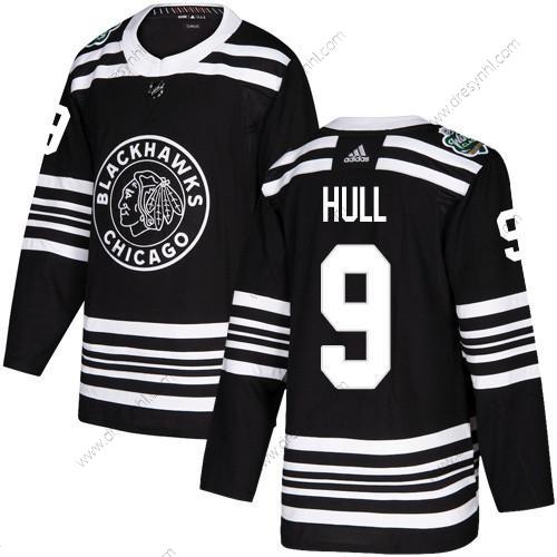 Adidas Chicago Blackhawks #9 Bobby Hull Černá Autentické 2019 Zimní Klasický Sešitý NHL dres – Pánské