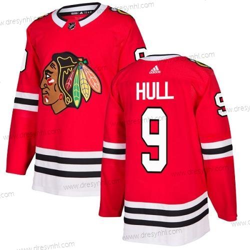 Adidas Chicago Blackhawks #9 Bobby Hull Červené Domácí dres Autentické Sešitý NHL dres – Juniorské