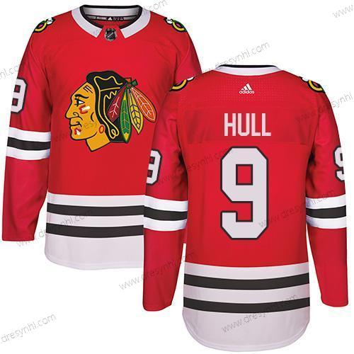 Adidas Chicago Blackhawks #9 Bobby Hull Červené Domácí dres Autentické Sešitý NHL dres – Pánské