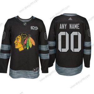 Adidas Chicago Blackhawks Personalizované Černá 1917-2017 100th Výročí Sešitý NHL dres