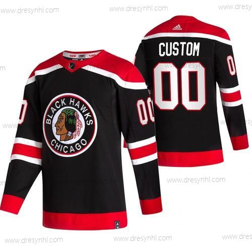 Adidas Chicago Blackhawks Personalizované Černá 2020-21 Obrácený Retro Náhradní NHL dres – Pánské