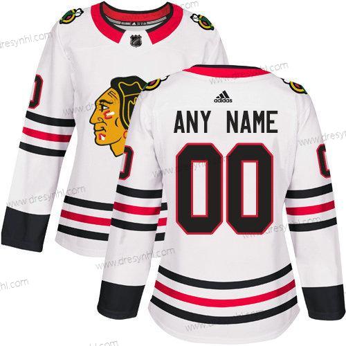 Adidas Chicago Blackhawks Personalizované NHL Autentické Bílý dres – Dámské