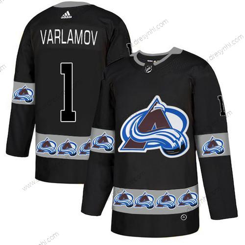 Adidas Colorado Avalanche #1 Semyon Varlamov Černá Tým Logos dres – Pánské