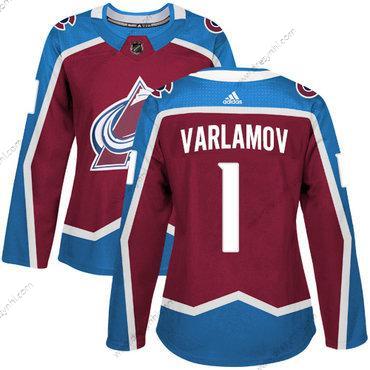 Adidas Colorado Avalanche #1 Semyon Varlamov Domácí dres Červené Autentické Sešitý NHL dres – Dámské