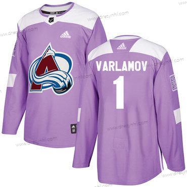 Adidas Colorado Avalanche #1 Semyon Varlamov Nachový Autentické Bojuje proti rakovině Sešitý NHL dres – Pánské