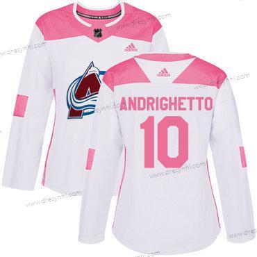 Adidas Colorado Avalanche #10 Sven Andrighetto Bílý Růžový Autentické Sešitý NHL dres – Dámské