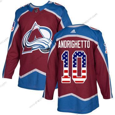 Adidas Colorado Avalanche #10 Sven Andrighetto Domácí dres Červené Autentické USA Flag Sešitý NHL dres – Pánské