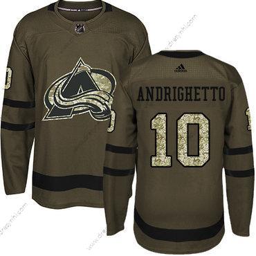 Adidas Colorado Avalanche #10 Sven Andrighetto Zelená Salute to Service Sešitý NHL dres – Juniorské