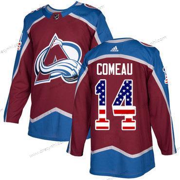 Adidas Colorado Avalanche #14 Blake Comeau Domácí dres Červené Autentické USA Flag Sešitý NHL dres – Pánské