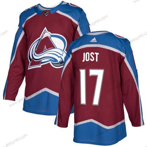 Adidas Colorado Avalanche #17 Tyson Jost Domácí dres Červené Autentické Sešitý NHL dres – Pánské