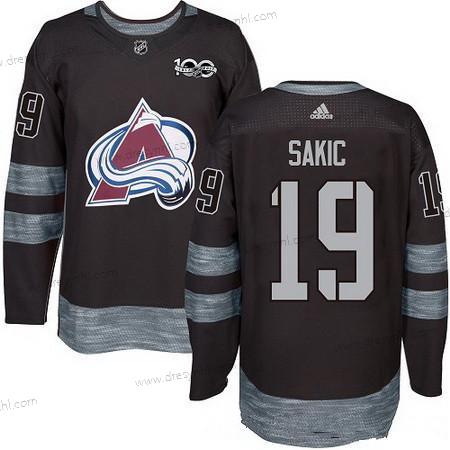 Adidas Colorado Avalanche #19 Joe Sakic Černá 100th Výročí Sešitý NHL 2017 Hokejový dres – Pánské