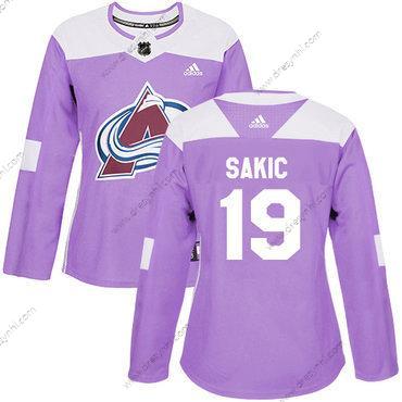 Adidas Colorado Avalanche #19 Joe Sakic Nachový Autentické Bojuje proti rakovině Sešitý NHL dres – Dámské