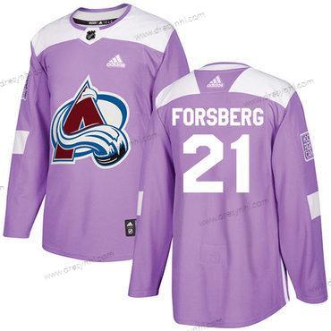 Adidas Colorado Avalanche #21 Peter Forsberg Nachový Autentické Bojuje proti rakovině Sešitý NHL dres – Juniorské