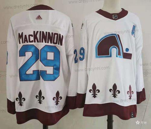 Adidas Colorado Avalanche #29 Nathan Mackinnon Bílý 2020-21 Sešitý NHL dres – Pánské