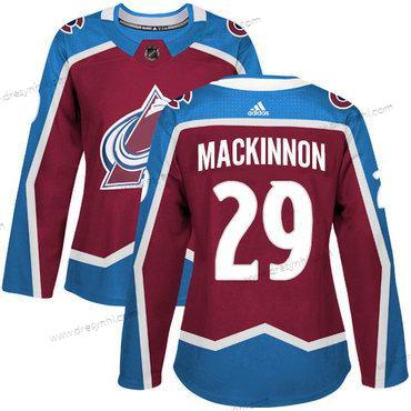 Adidas Colorado Avalanche #29 Nathan Mackinnon Domácí dres Červené Autentické Sešitý NHL dres – Dámské