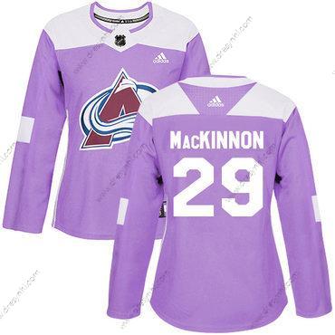 Adidas Colorado Avalanche #29 Nathan Mackinnon Nachový Autentické Bojuje proti rakovině Sešitý NHL dres – Dámské