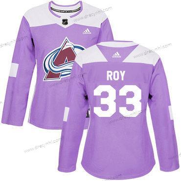 Adidas Colorado Avalanche #33 Patrick Roy Nachový Autentické Bojuje proti rakovině Sešitý NHL dres – Dámské