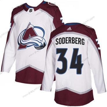 Adidas Colorado Avalanche #34 Carl Soderberg Bílý Hostující dres Autentické Sešitý NHL dres – Pánské